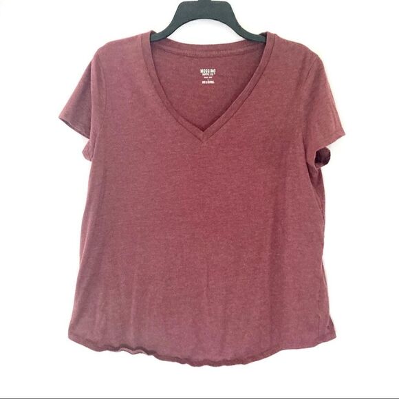 Mossimo L Red Pullover V Neck Short Sleeve T-Shirt - Picture 3 of 9